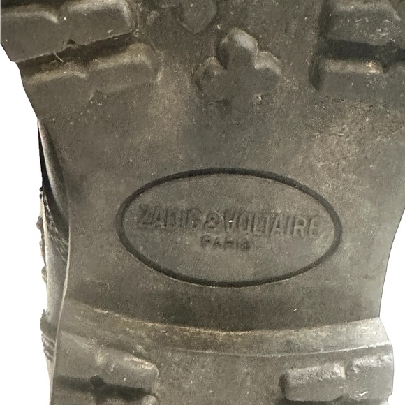 Zadig & Voltaire Joe Black Ankle Zip Combat Military Gothic Punk Boots Fit - Picture 11 of 16